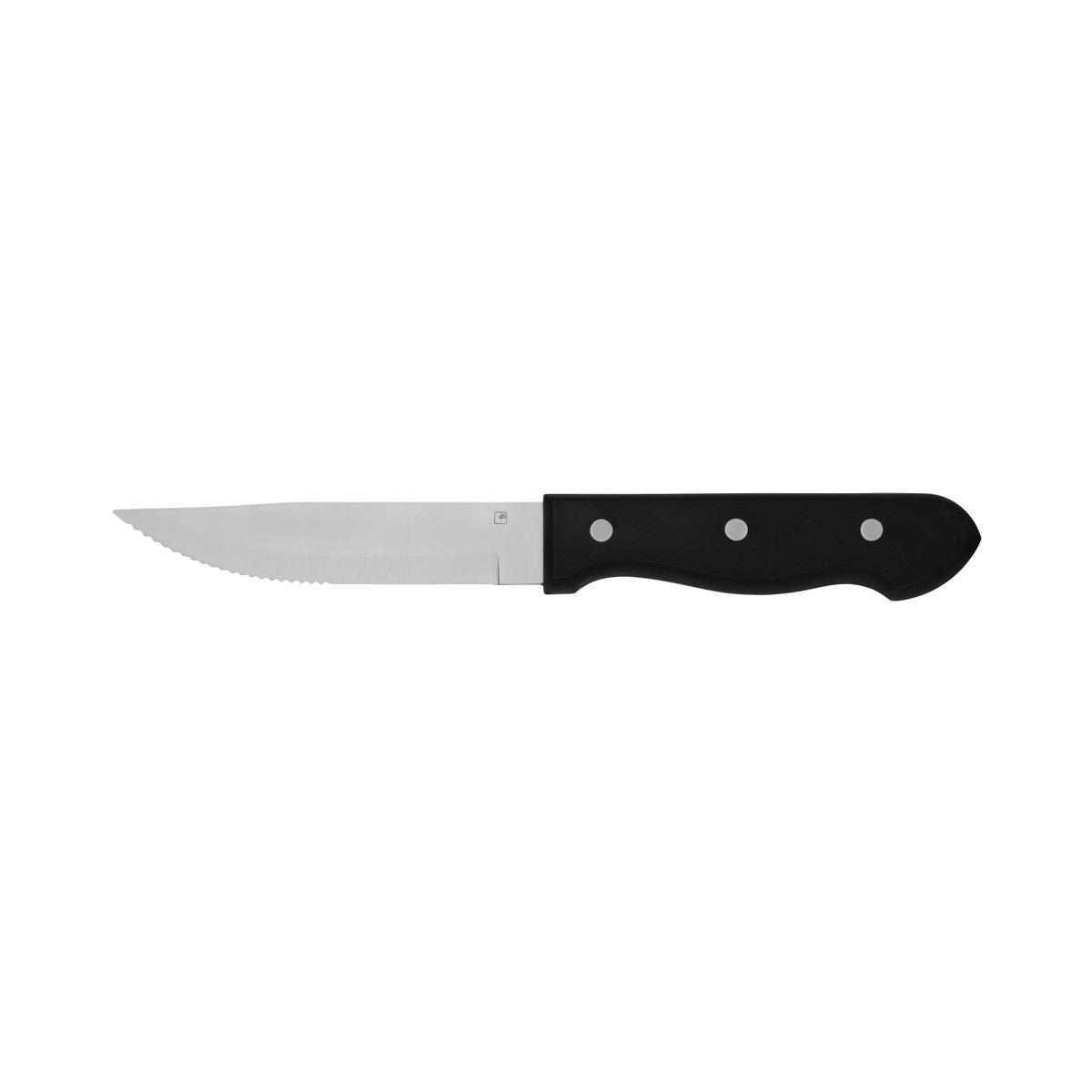 Tablekraft Steak Knife Jumbo Pointed Tip S/S W/Blk Hdl 255mm (Sold in sets of 12)