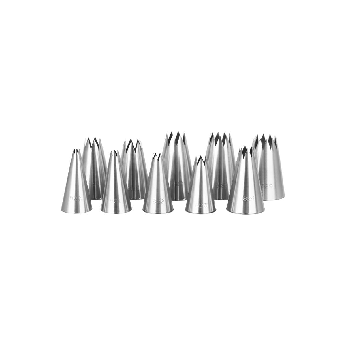 00420-9S - Tubes-S/S 10Pc Star No 0-9