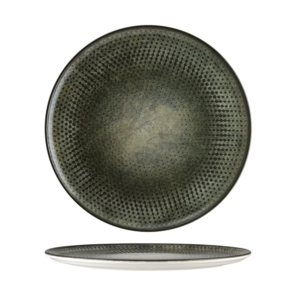 Bonna Lenta Olive Round Flat Platter 320mm - 6 pack