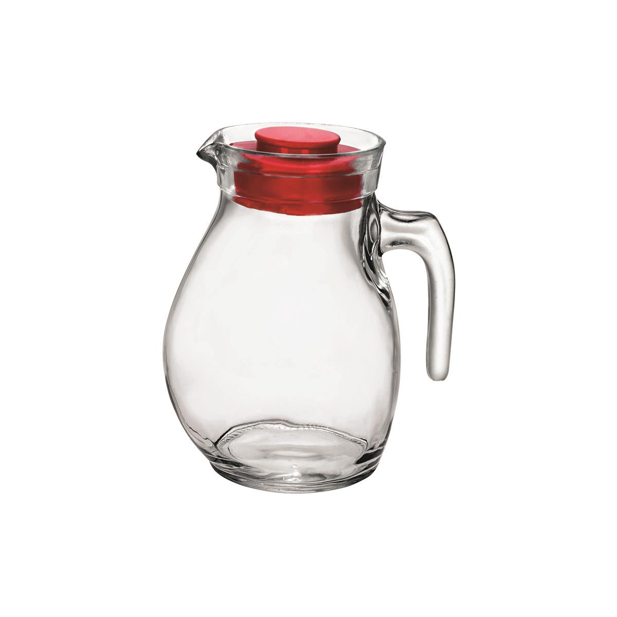 330-034 - Bormioli Rocco Sangria Jug W/Red Lid 1.5L Clear (3.35940) (Set of 12)