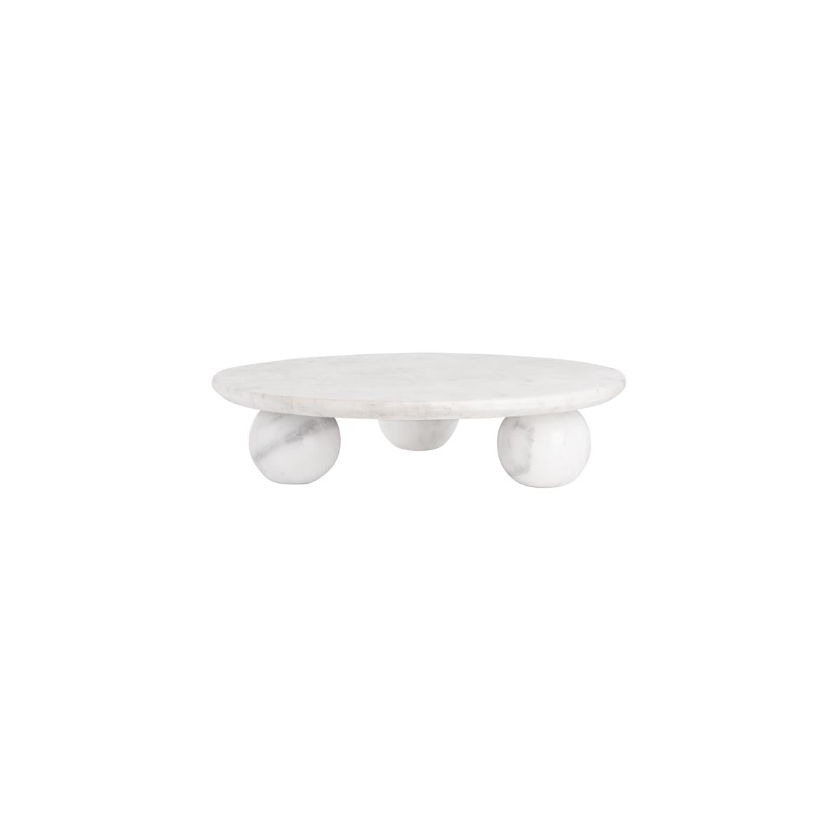 4724 - Chef Inox Serve Round Board Marble L/Ball Feet 350x85mm