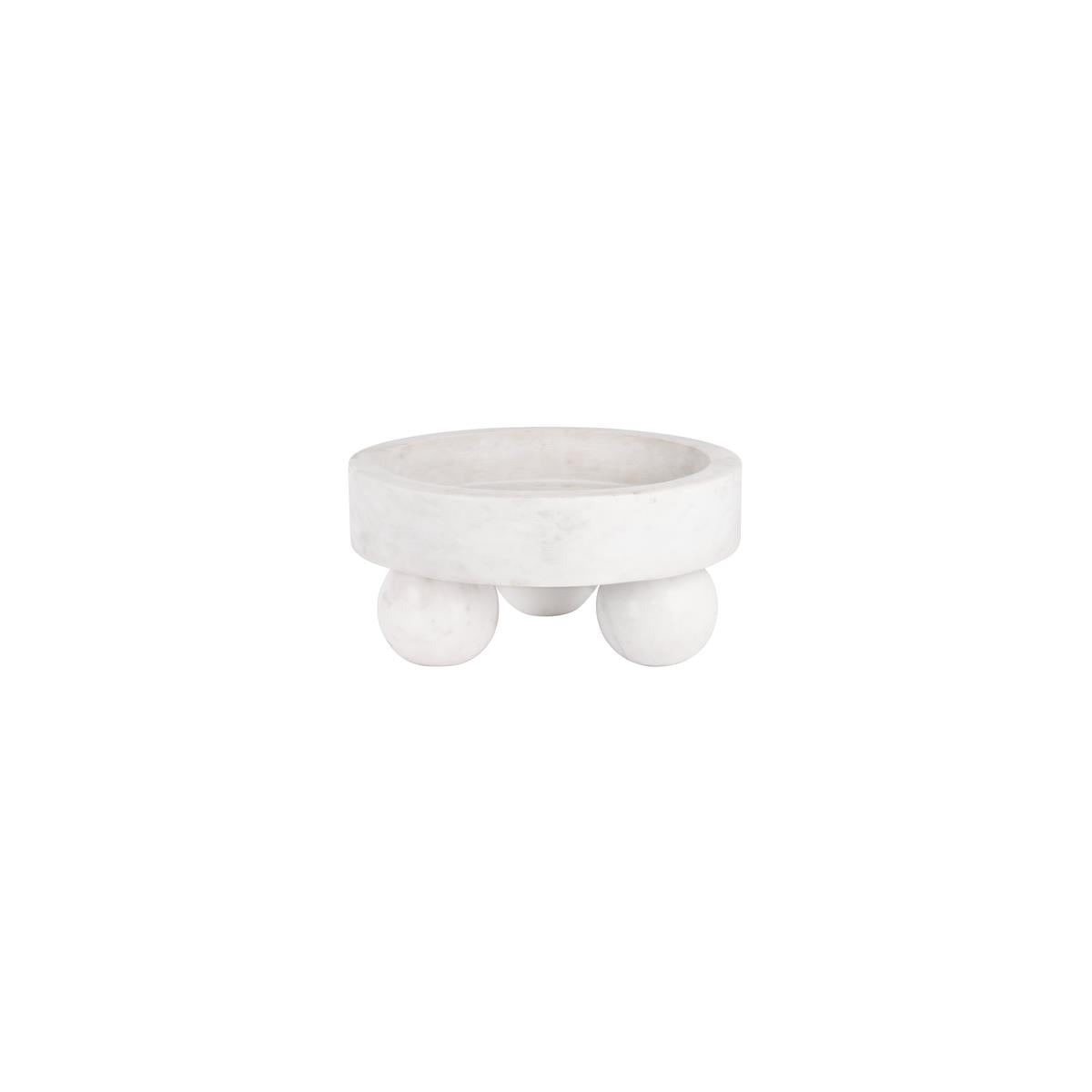 4725 - Chef Inox Serve Round Display Bowl Marble Ballfeet 250x118mm