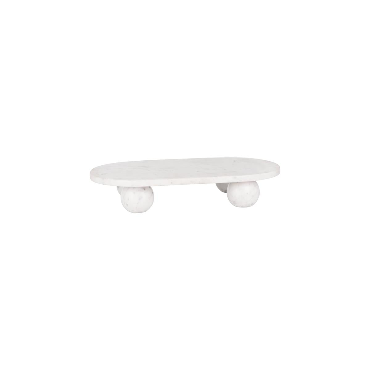 4726 - Chef Inox Serve Oval Platter Marble L/Ball Feet 460x260x85mm