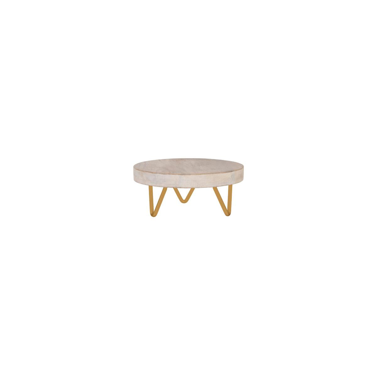 4742 - Serve Round Display White M Wood Metal Legs by Chef Inox (Sold in sets of 4)