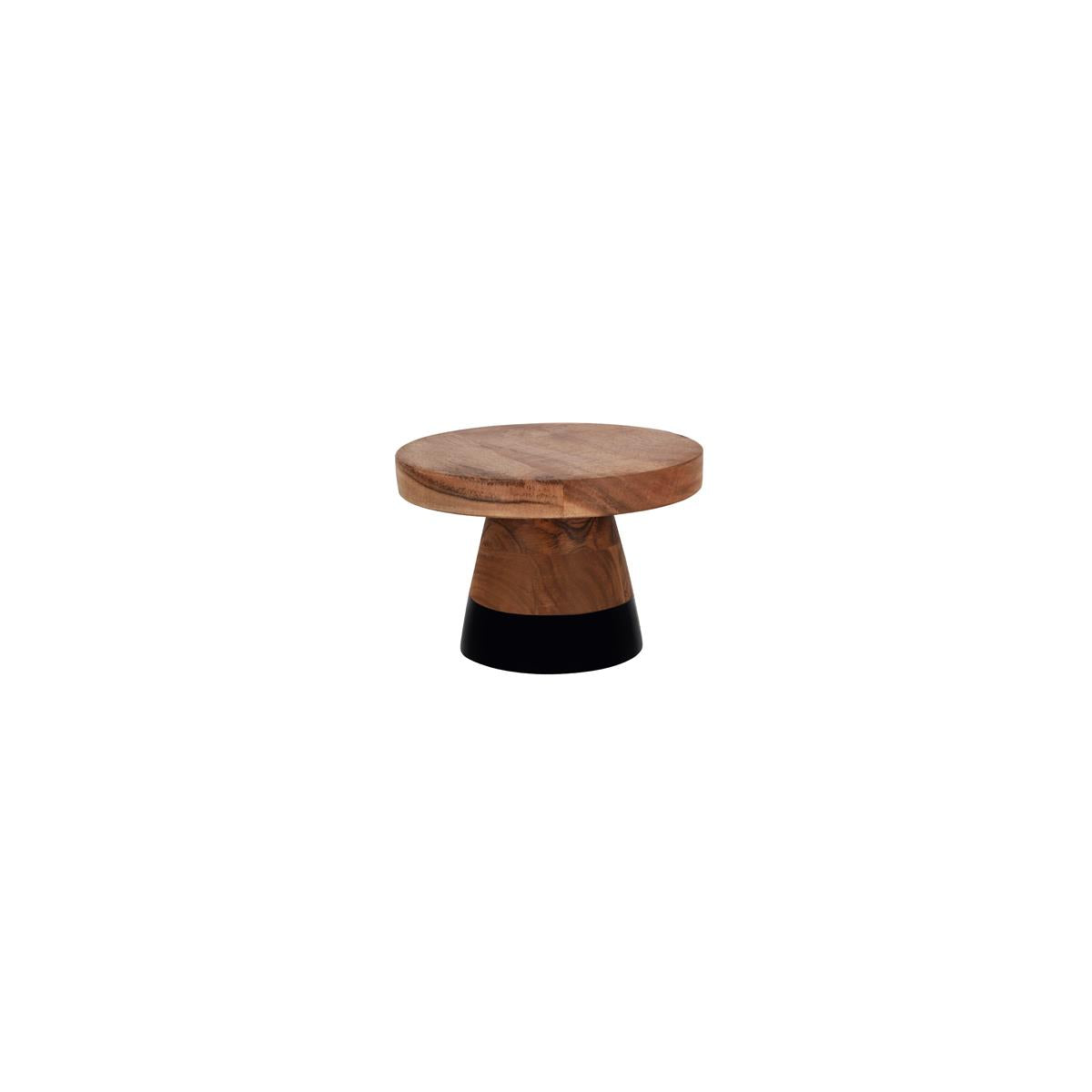 4745 - Serve Round Cake Stand Acacia Black Border by Chef Inox (Sold in sets of 4)