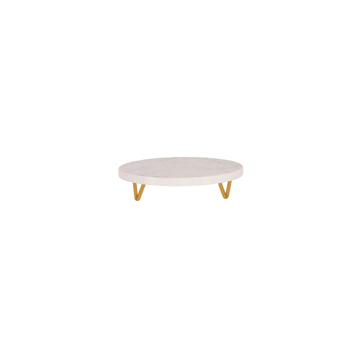 4751 - Set of 2 Chef Inox Round Marble Serving Display Stands with Metal Legs - Image 2