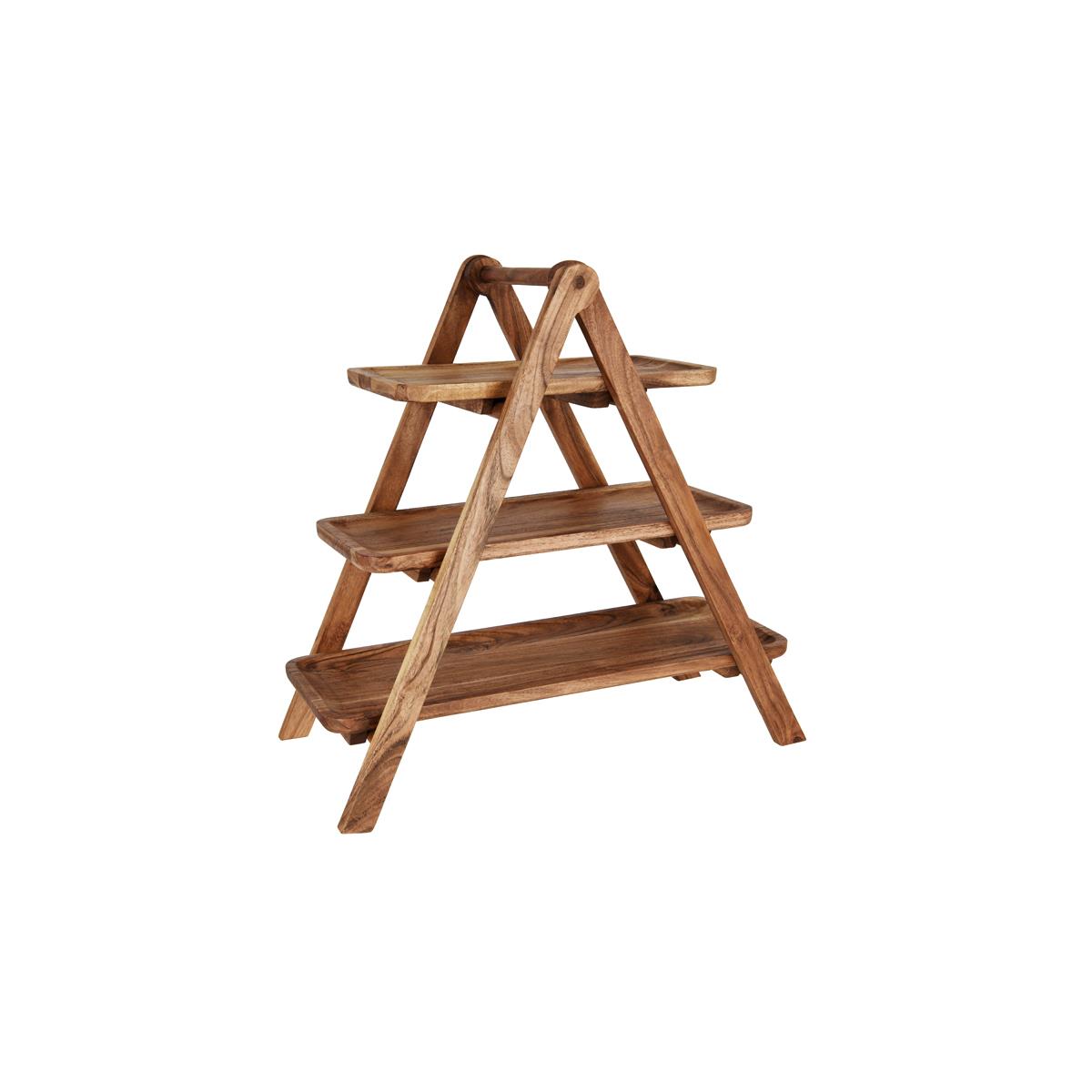 4754 - Acacia Wood 3-Tier Serving Display Stands by Chef Inox – Set of 2, 460x240x460mm