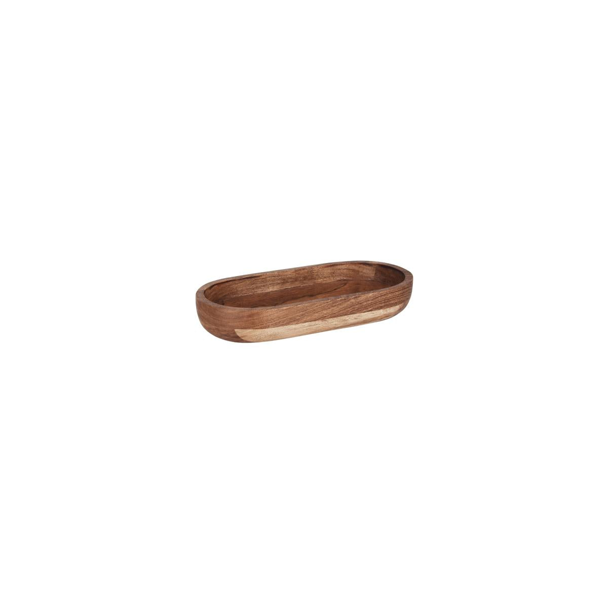 04782 - Chef Inox Serve Oval Bowl Acacia 305X160X50Mm