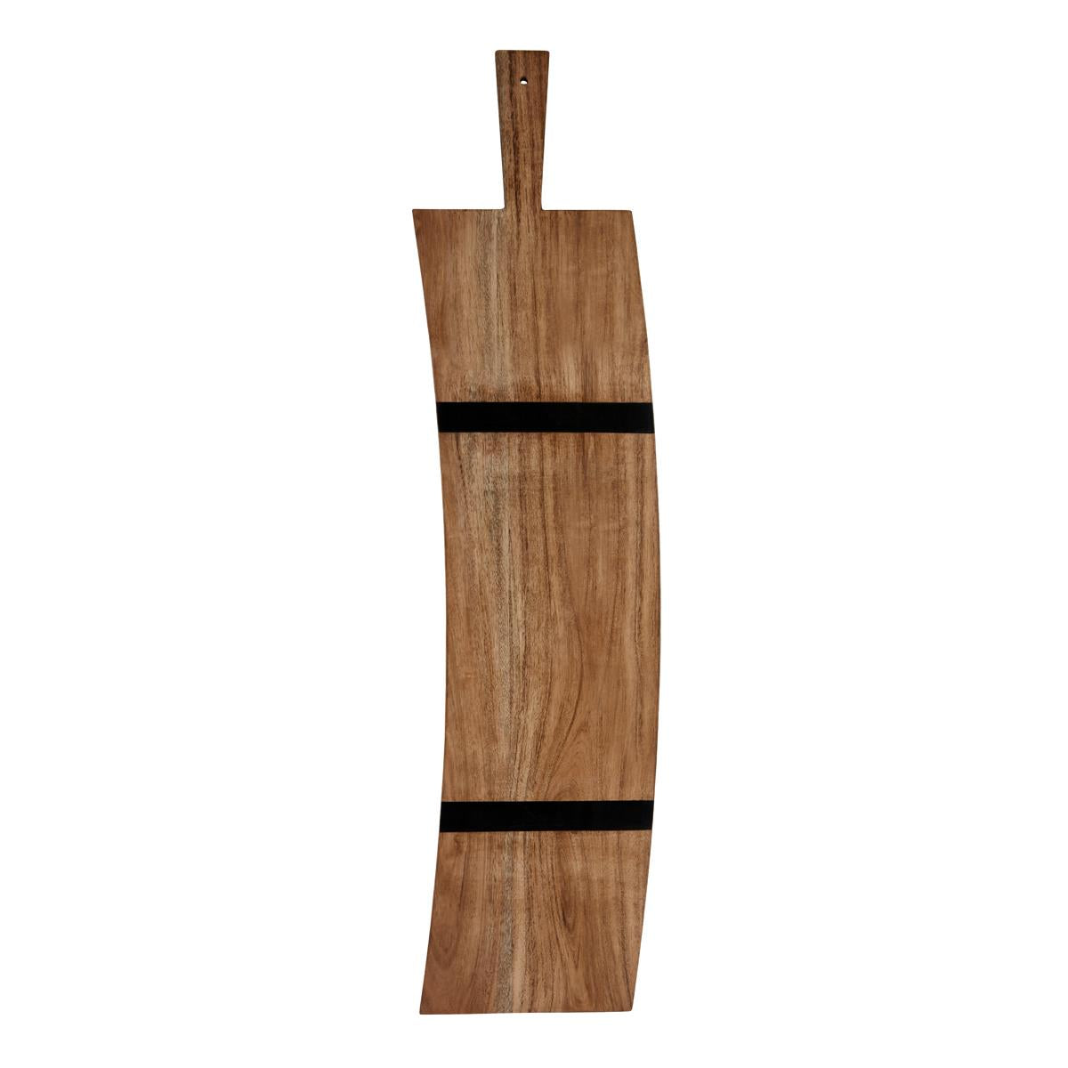 04972 - Chef Inox Serve Paddle Board Bent W/Blk Acacia 810X185X25Mm