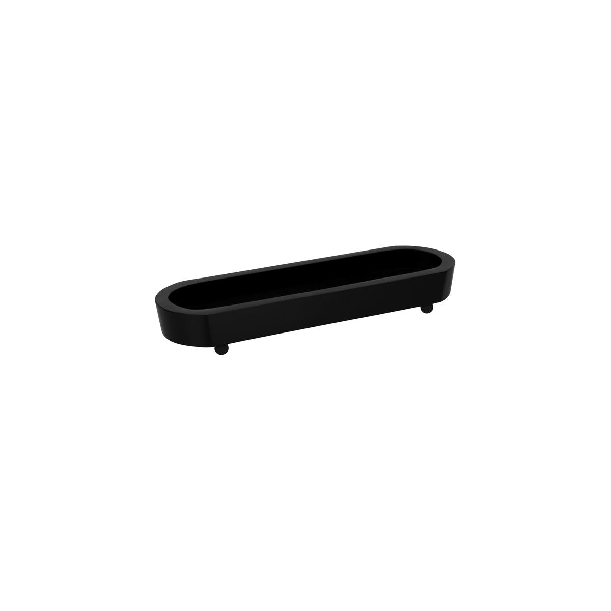 4983 - Sets of 2 & 4 Chef Inox Black Acacia Oval Servers 420x130x52mm – Elegant Footed Design