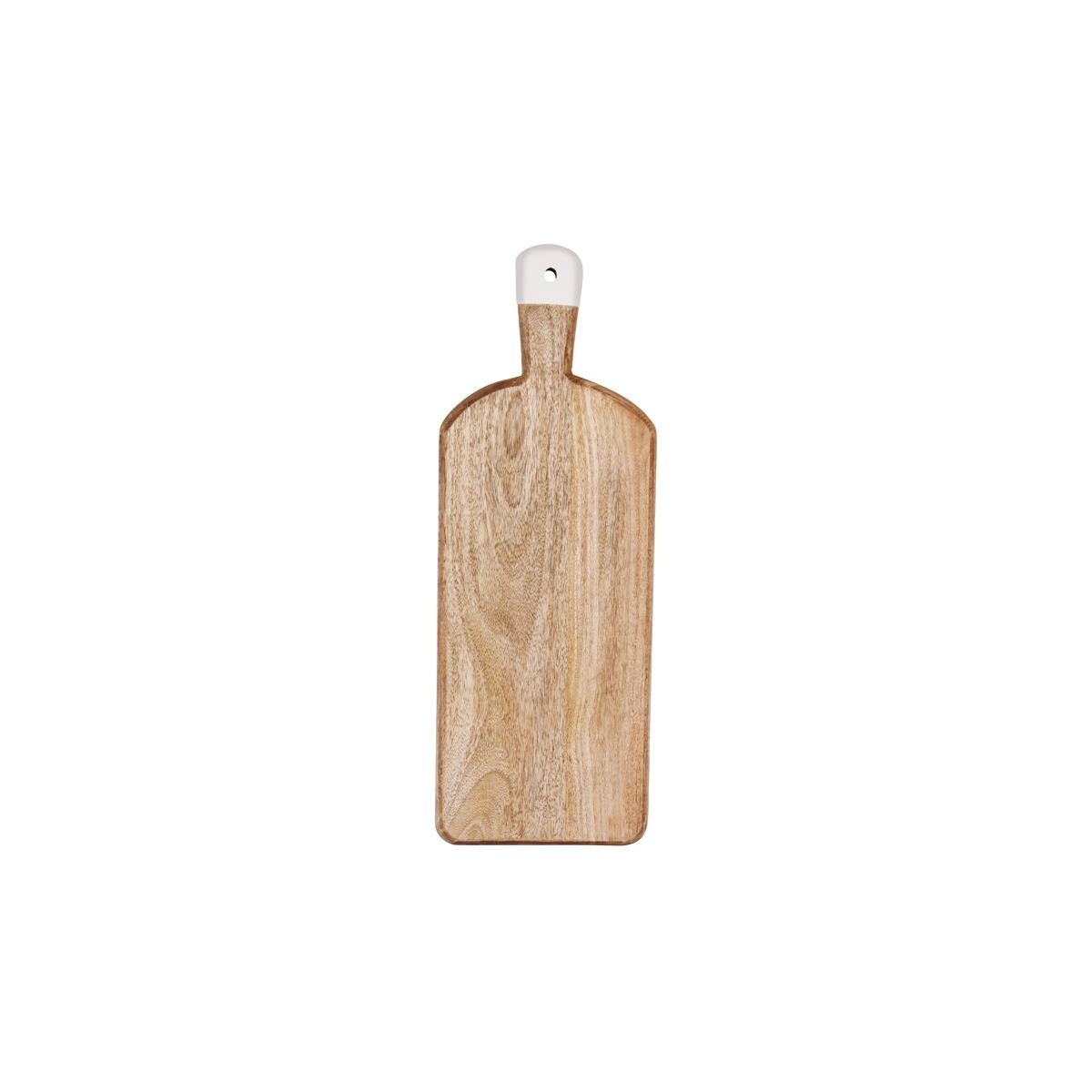 04991 - Mangowood Rect Serving Board Footed W/White Hdl 500X180X40Mm