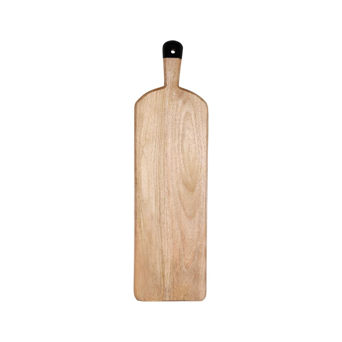04995 - Mangowood Rect Serving Board Footed W/Black Hdl 700X200X40Mm