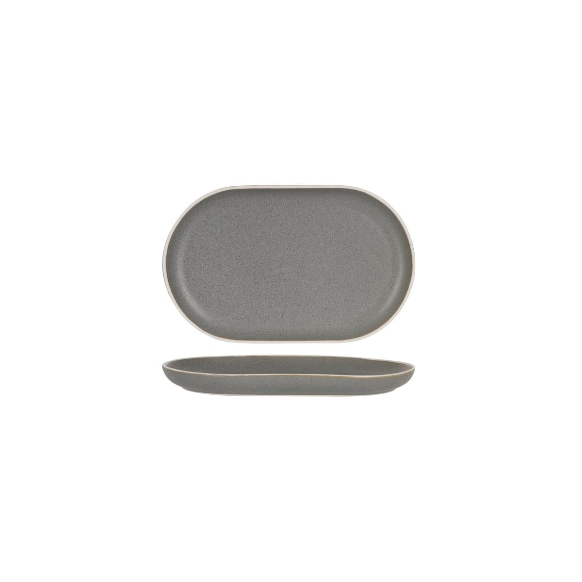 Tablekraft Urban Oval Plate Grey (Sold in sets of 6)
