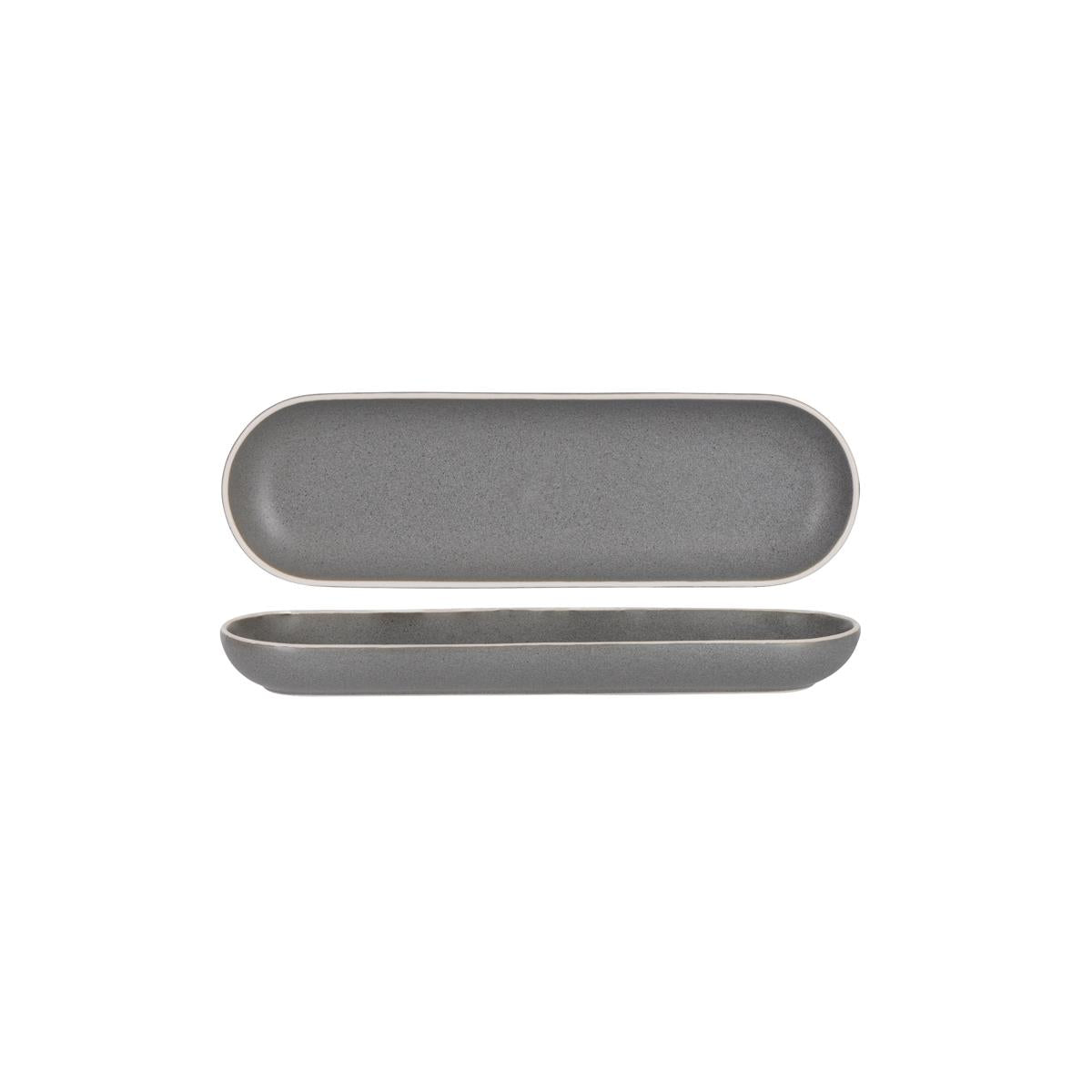 Tablekraft Urban Oval Plate 330X100Mm Grey