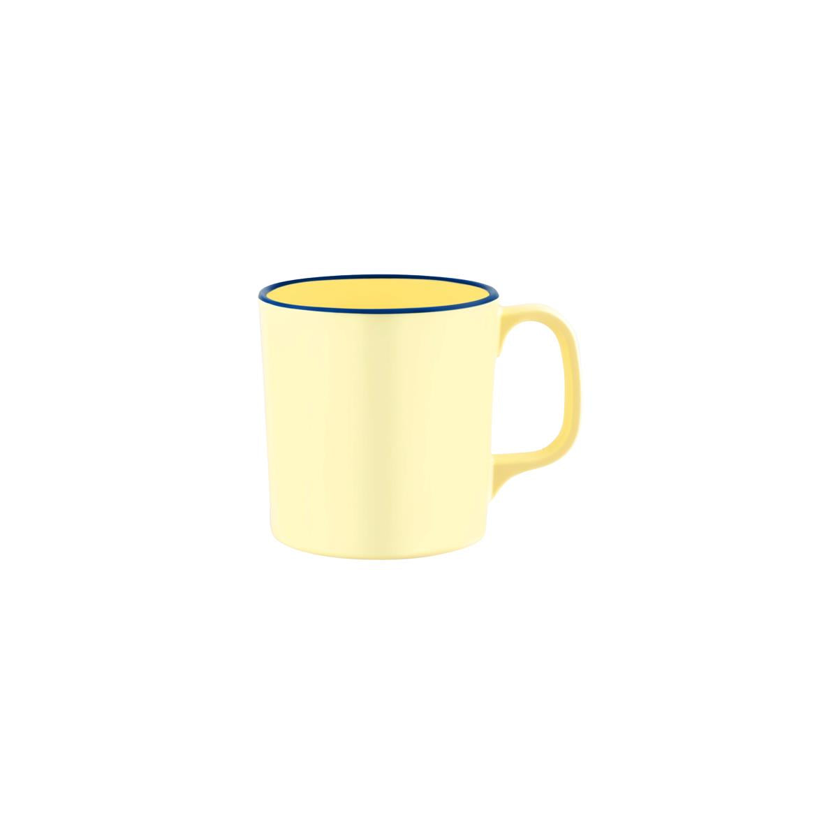 49928 - Jab Vintage Yellow/Blue Rim Enamel Look Mug 80x85mm (Sold in sets of 6)