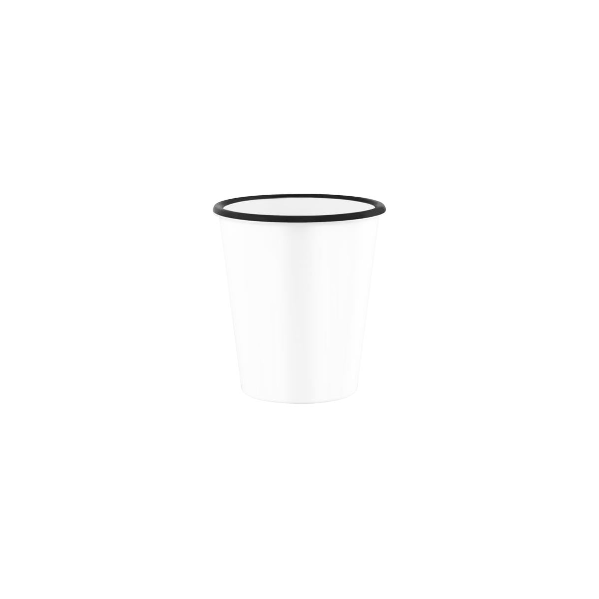 49959 - Jab Vintage White/Black Rim Enamel Look Tumbler 80x90mm (Sold in sets of 6)