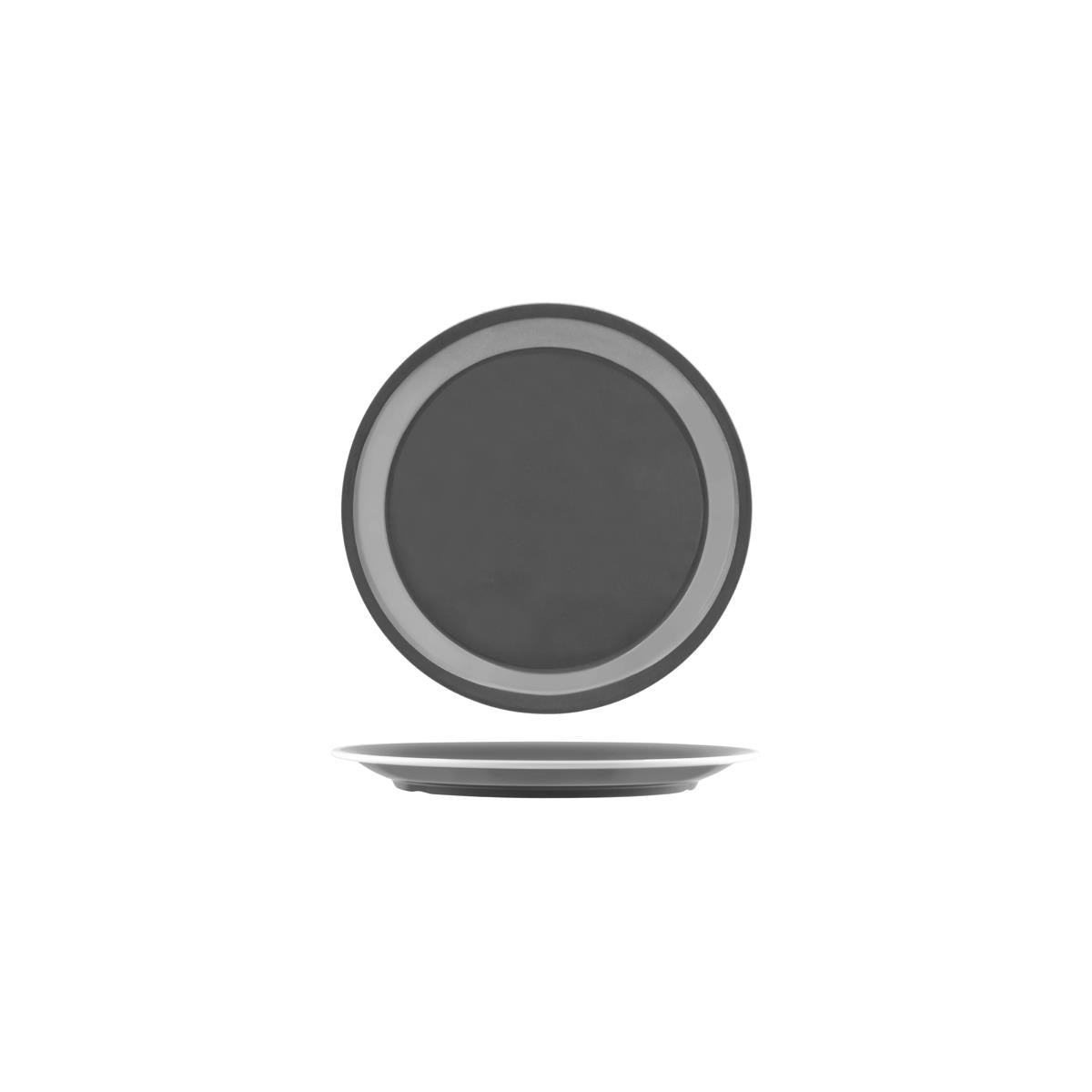 49960 - Jab Vintage Grey White Rim Enamel Look (Sold in sets of 24)