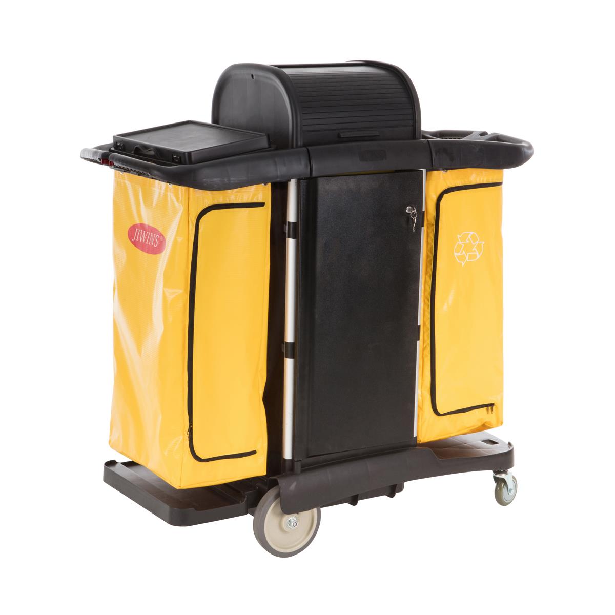 JW-CCMS - Jiwins Medical Places Cleaning Cart Black Pp 1300x570x1320mm