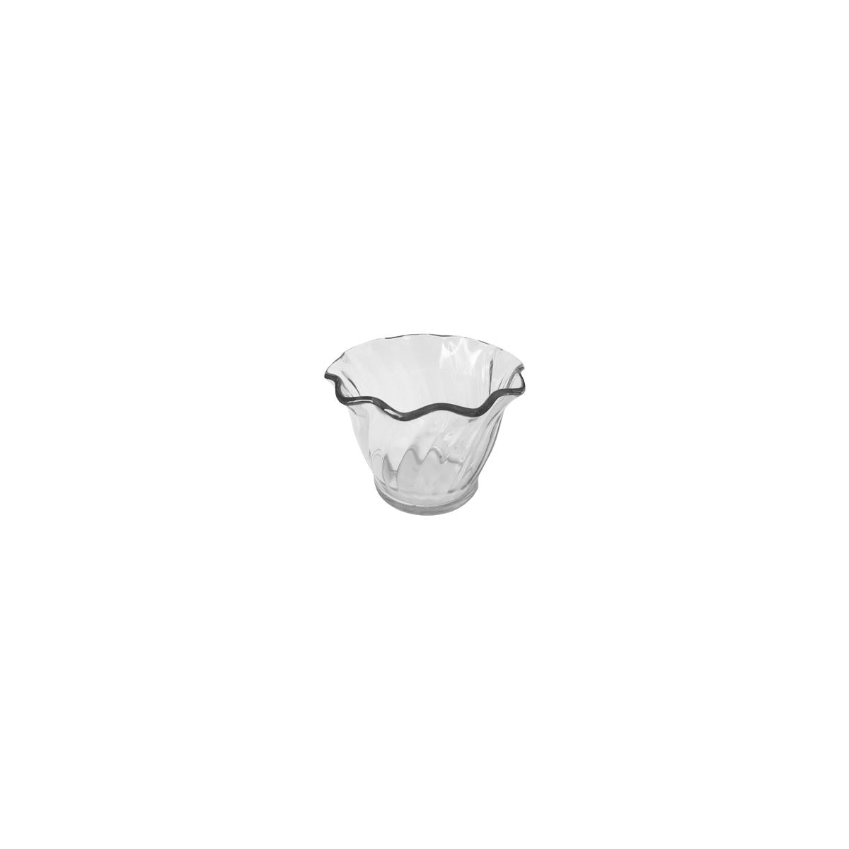 JW-P-AS001-CLEAR - Jiwins Bowl W/Round Scalloped Edge Clear As 91x62mm 148ml (Sold in sets of 12)