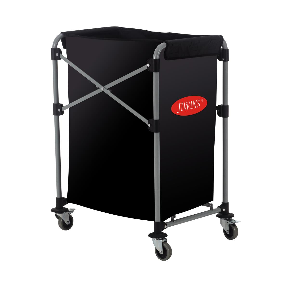 JW-XC150 - Jiwins Collapsible Laundry Cart W Vinyl Bag Black