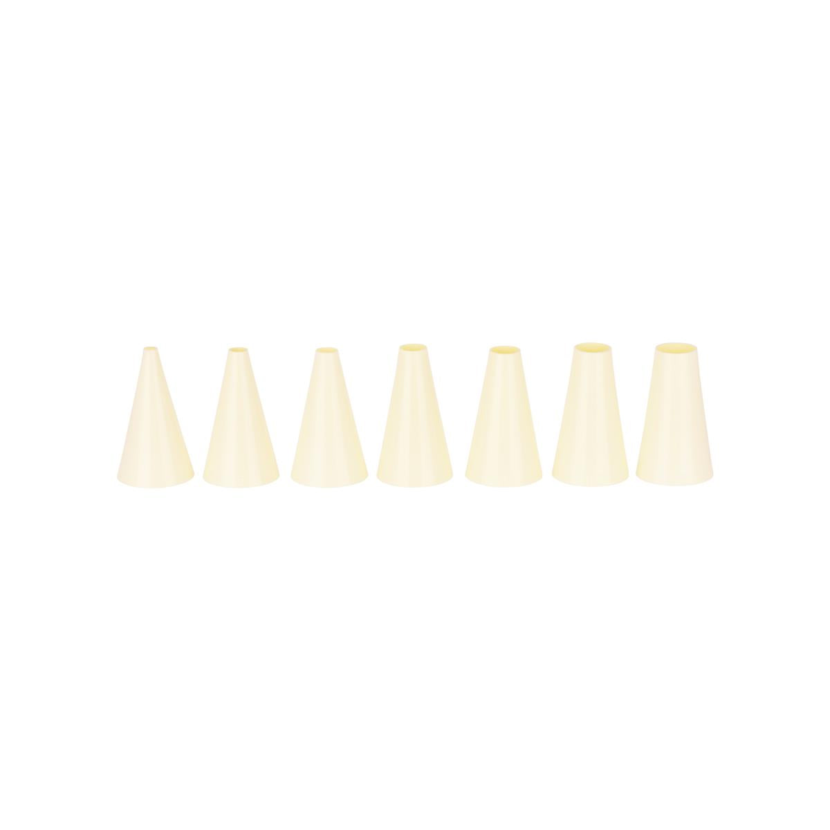 00740-7P - Chef Inox Thermo Decorating Tube Set 7Pc Plain 3mm-15mm Whi