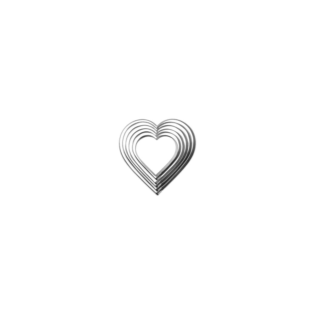 1904 - Chef Inox Cutter Set 6Pc Heart Tin 50-90mm