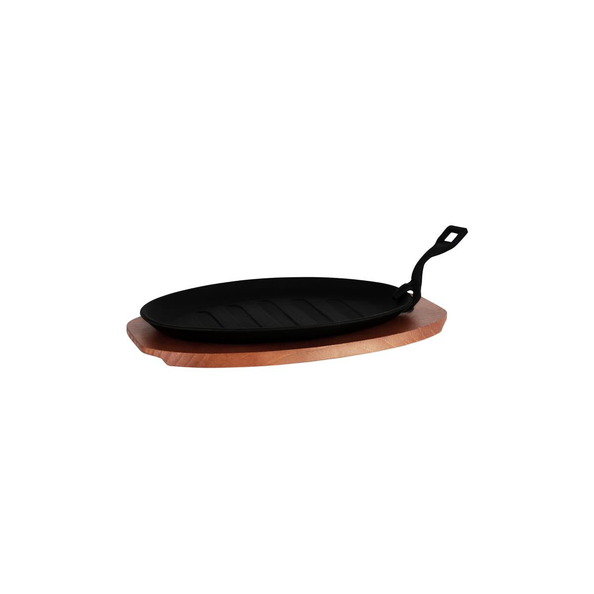 4021 - Chef Inox Steak Sizzler W/Hdl Gray Fin Cast Iron L290xw180mm