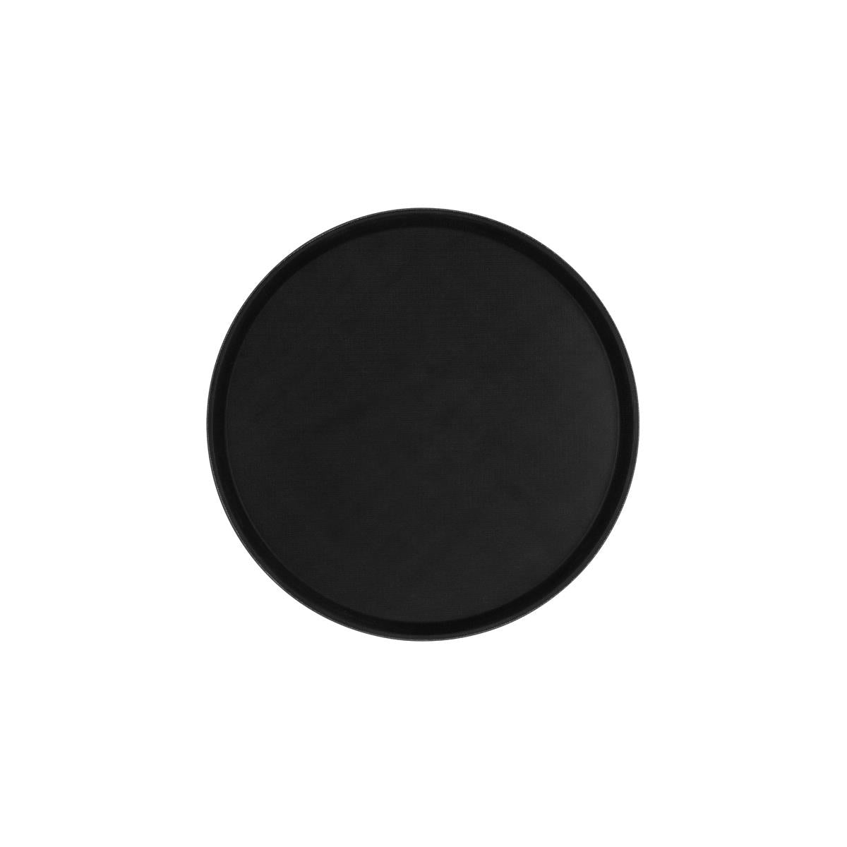 04292 - Chef Inox Round Tray Non Slip Plastic 350Mm Black
