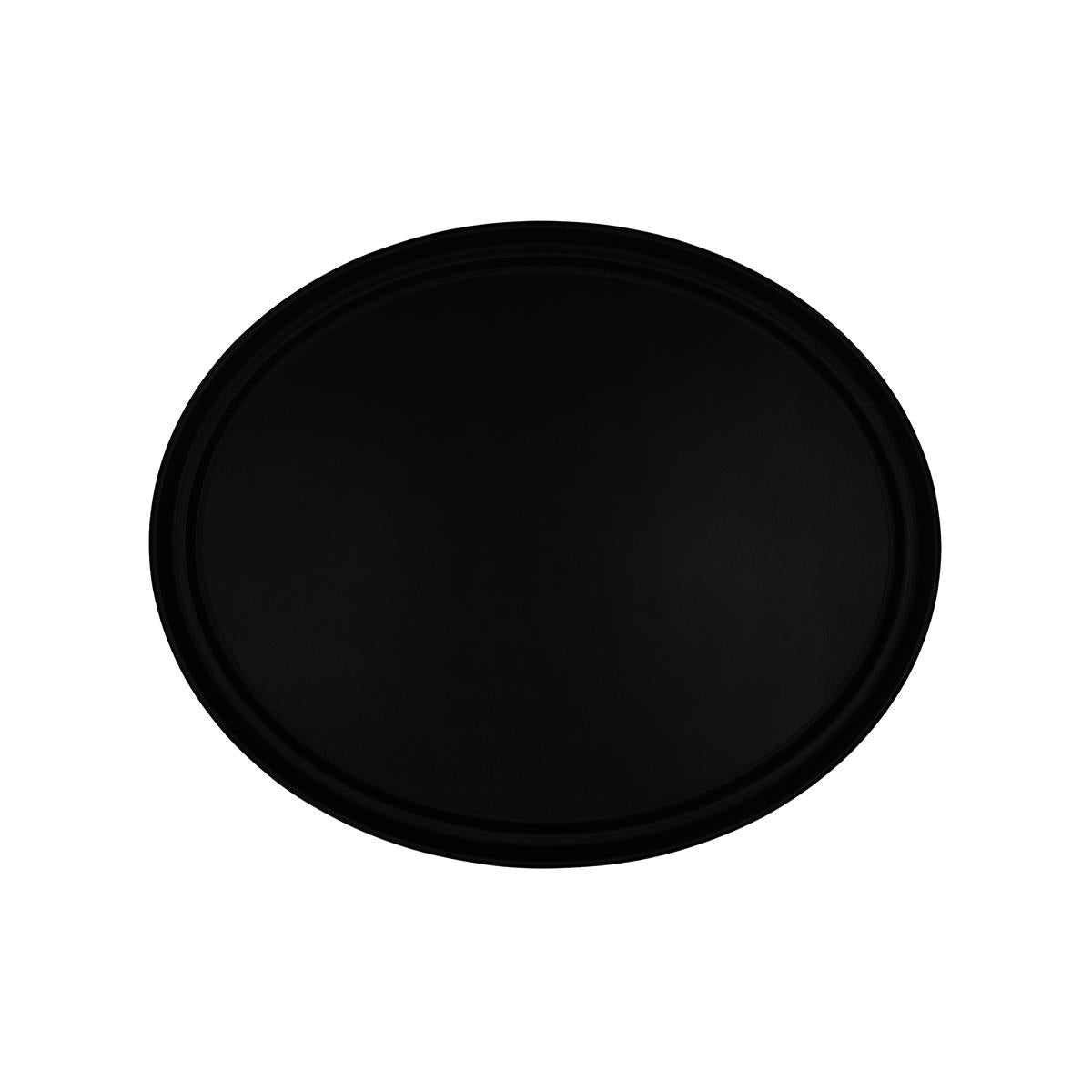 04302 - Chef Inox Rect Tray Non Slip Oval 680Mm Black
