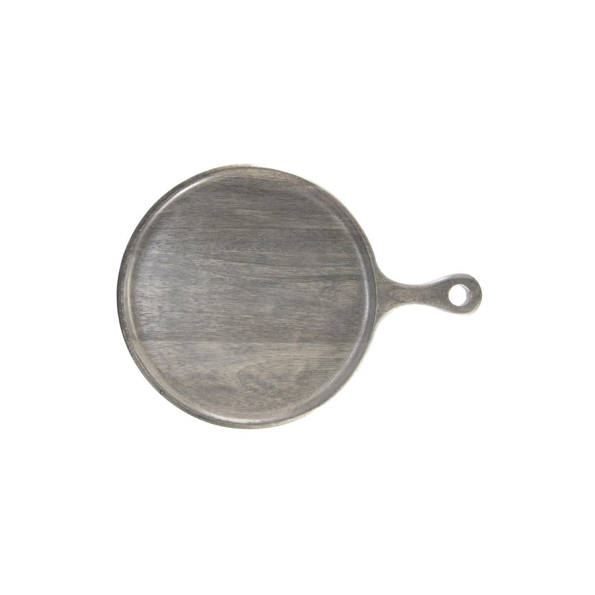 04842 - Chef Inox Rnd Serving Board W/Hdl Mangowd 250X350X15Mm Grey