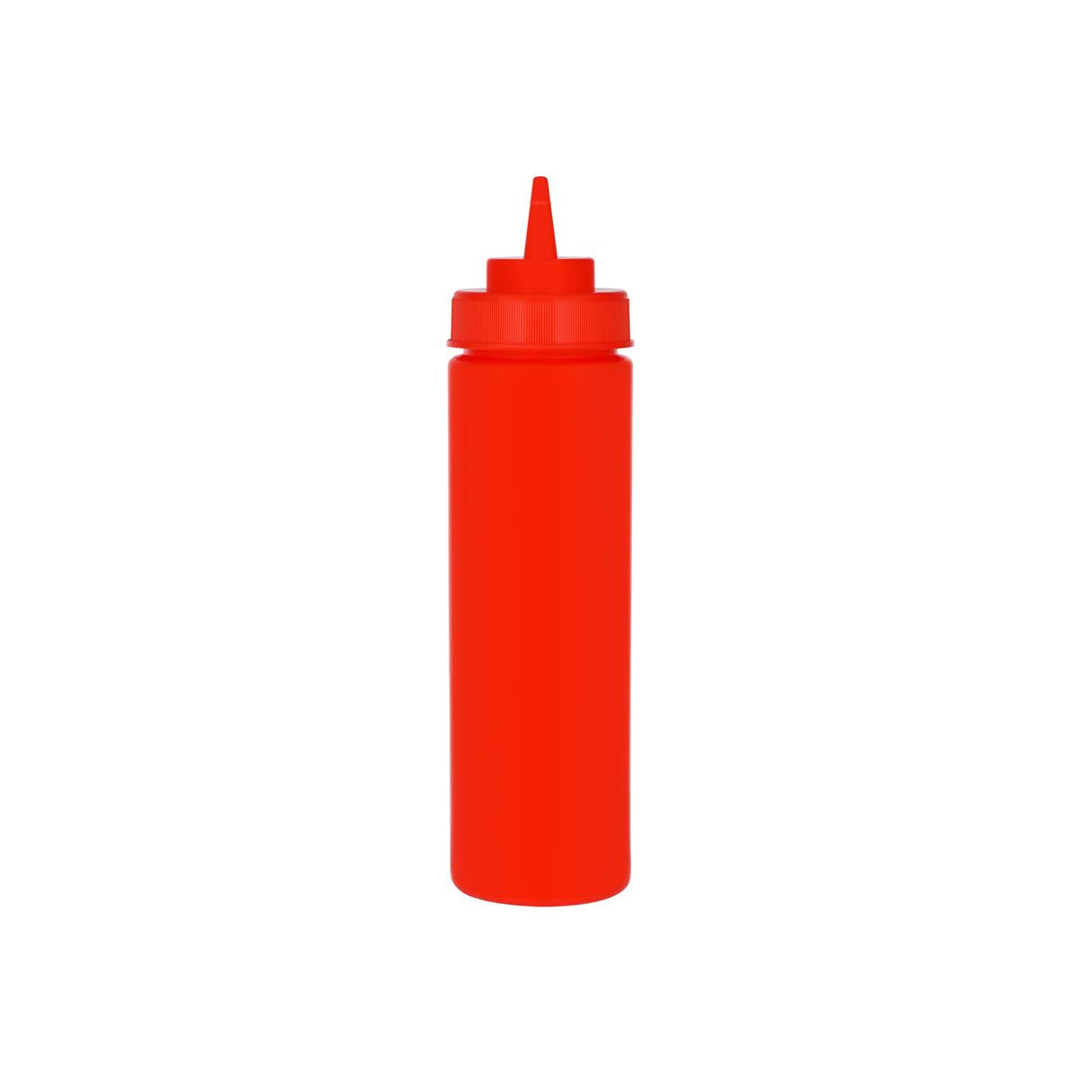 06975 - Chef Inox Squeeze Bottle Wide Mouth Pp 720Ml/24Oz Red