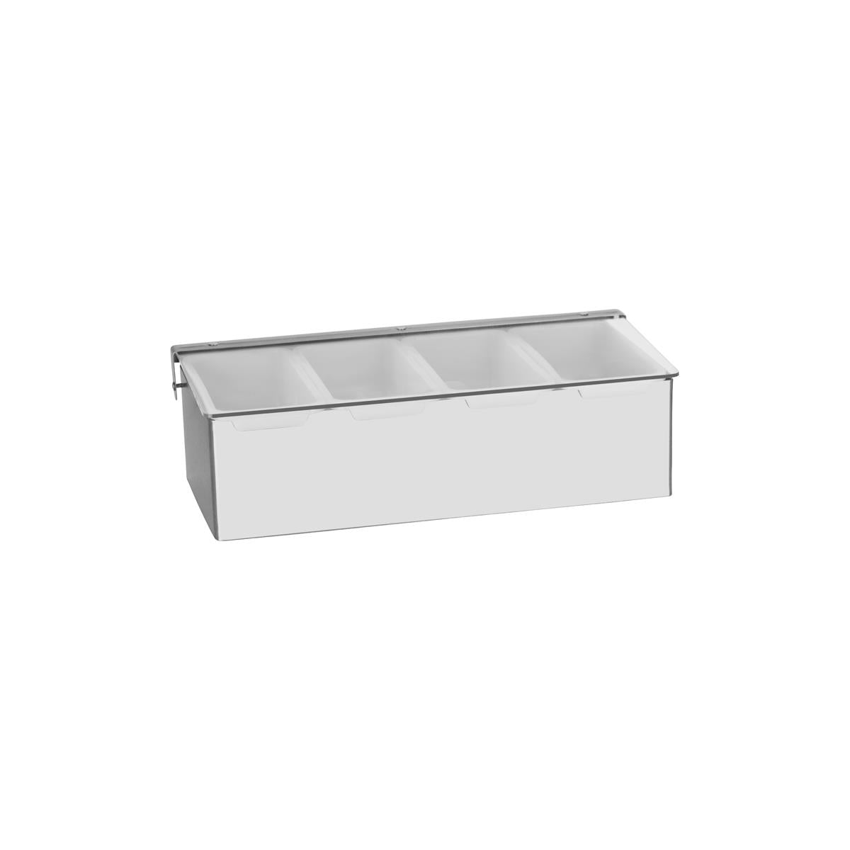 07981 - Chef Inox Condiment Dispenser S/S 4-Comp 300X150X90Mm