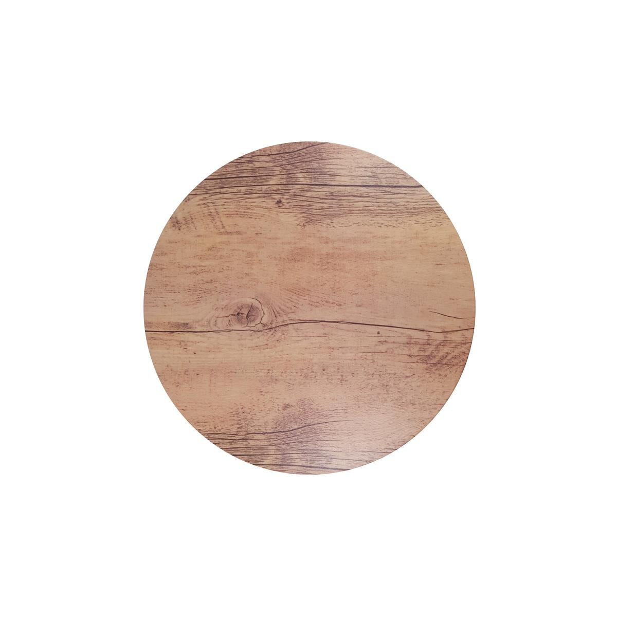 46710 - Chef Inox Round Pizza Board Ma Oak Wood Effect