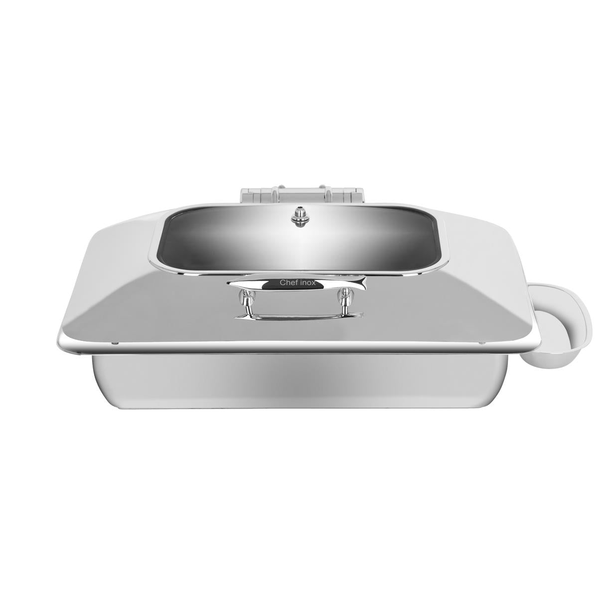 54910 - Chef Inox Deluxe Rect Chafer W/Glass Lid S/S 1/1 Size