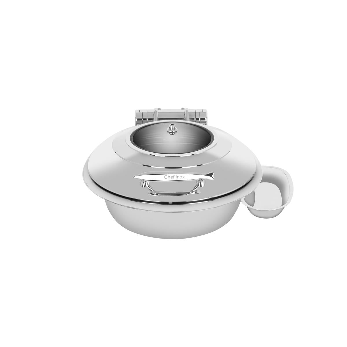 54915 - Chef Inox Deluxe Round Chafer W/Glass Lid 18/8 Small
