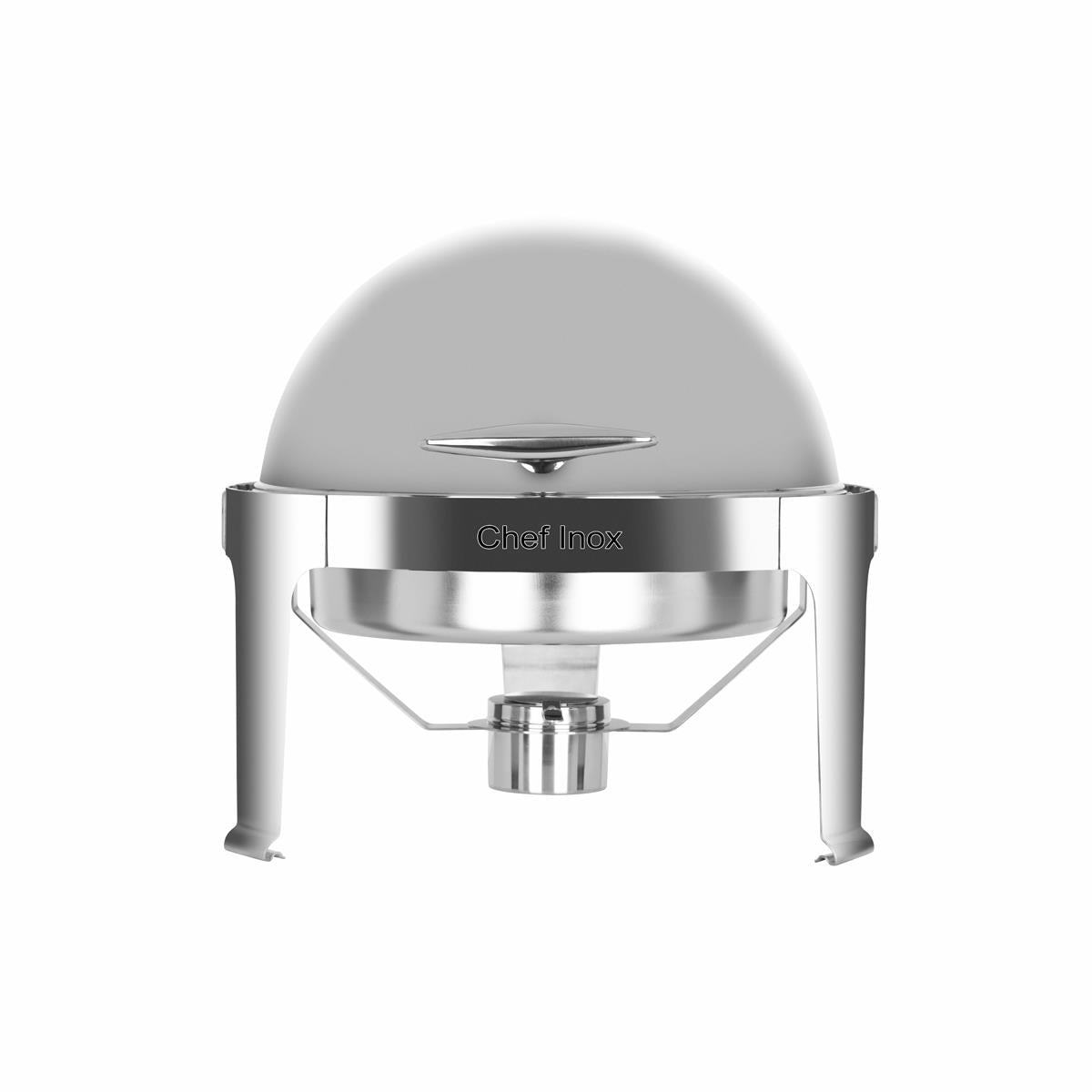 54962 - Chef Inox Round Chafer Roll Top Stackable S/S