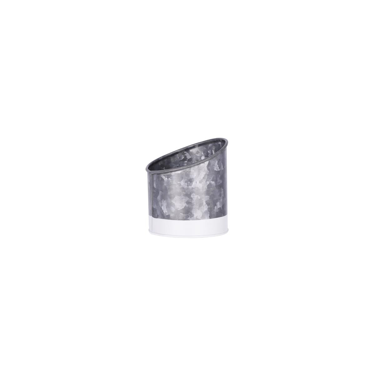 78622 - Chef Inox Coney Island Galvanised Slant Pot 105x115mm | Industrial-Style Food Presentation Serving Pot for Restaurants, Cafés