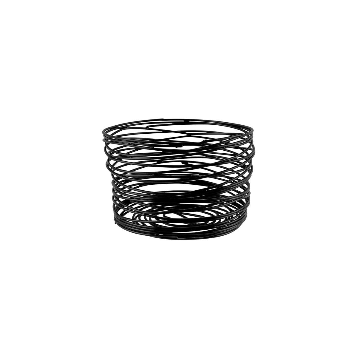 78744 - Chef Inox Coney Is Round Wire Basket 180X115Mm Patina Blk