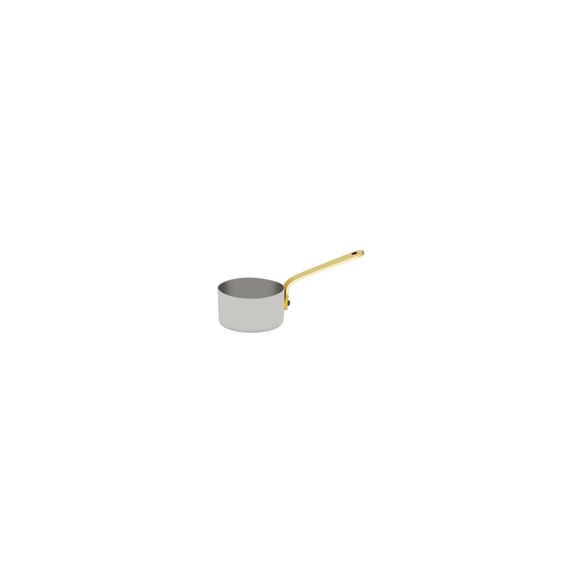 MINI-07900 - Chef Inox Miniature Saucepan W Brass Hdl 10 50x30mm18/10 (Sold in sets of 6)