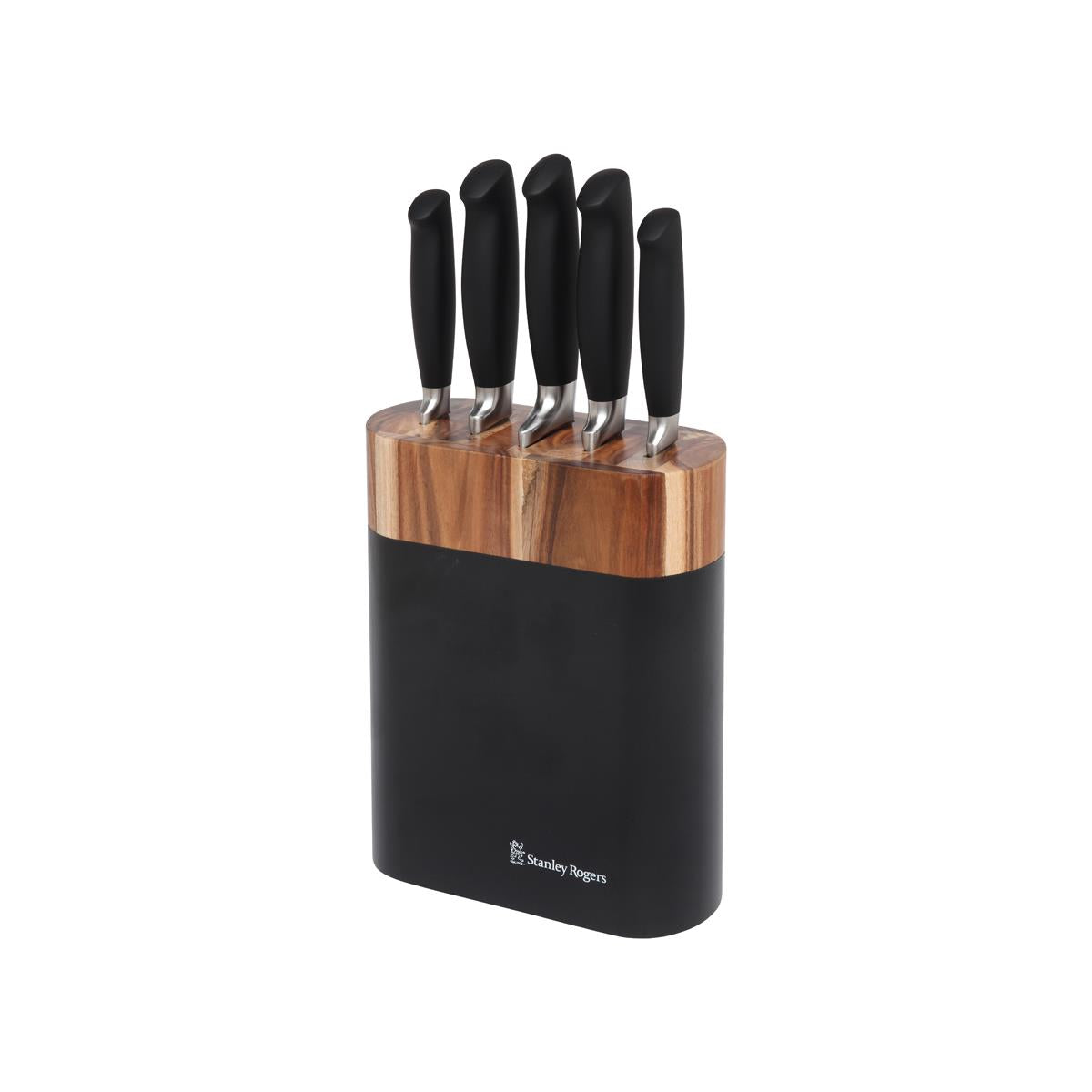 SR41374 - Stanley Rogers Black Oval 6Pc Knife Block (Sold in sets of 2)