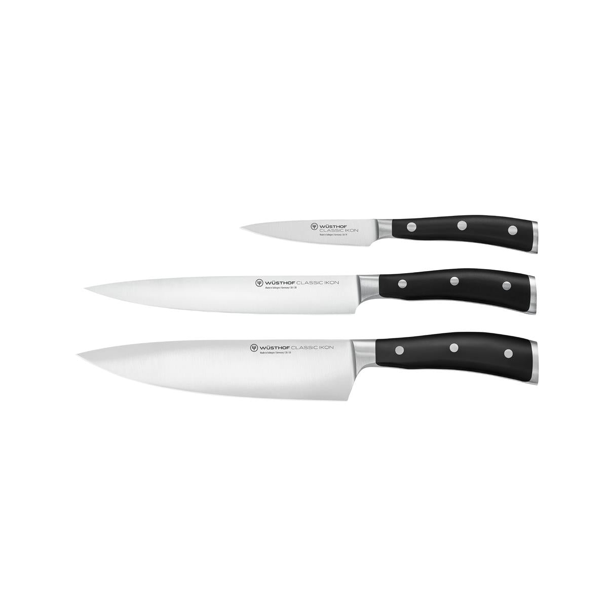 28020 - Wusthof Classic Ikon Black Knife Set 3 Piece (1120360301W)