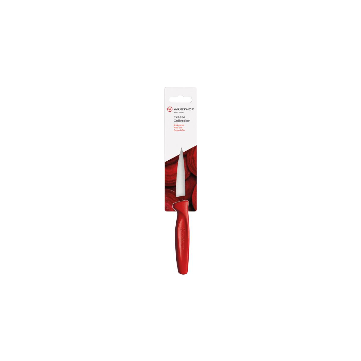 Wusthof Create Paring Knife 80mm Red Hangsell (1145302208W)