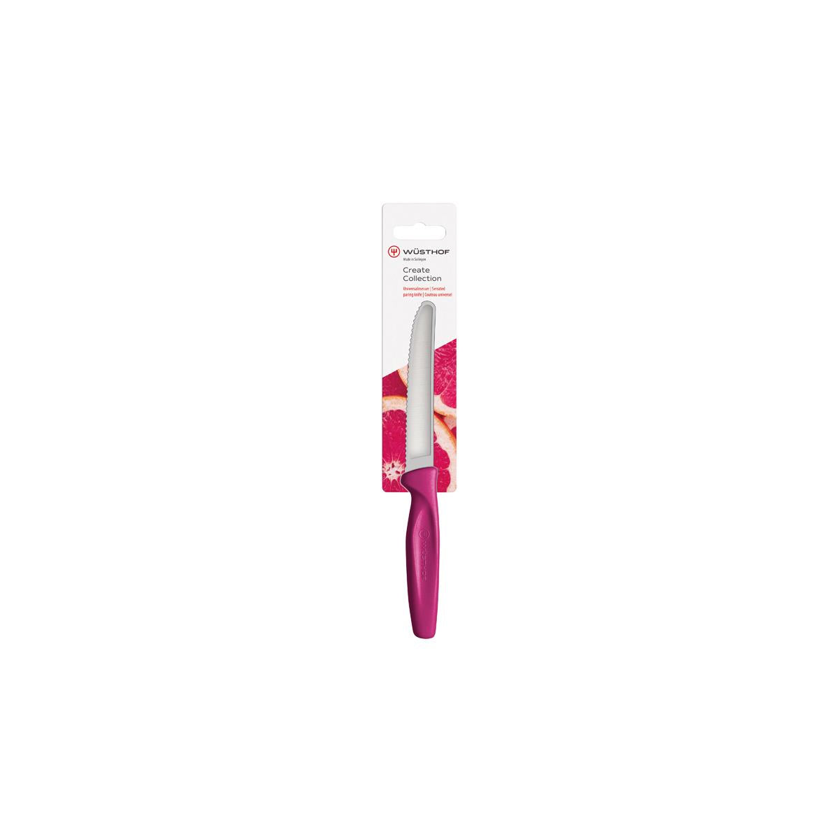 Wusthof Create Serrated Paring Knife 100mm Magenta H/Sell