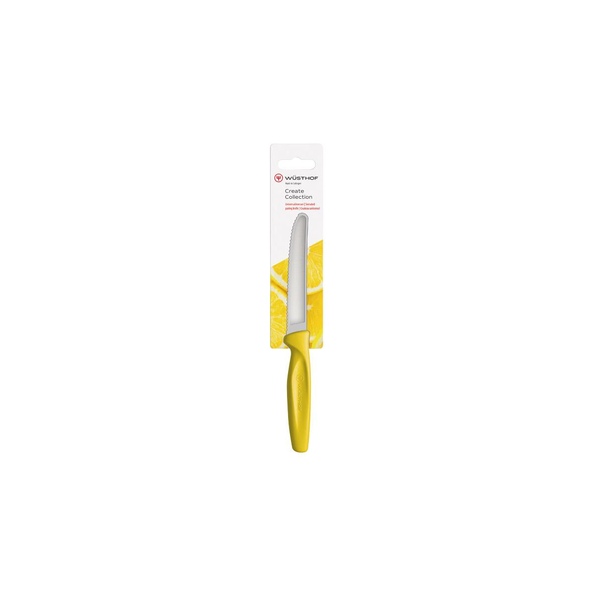Wusthof Create Serrated Paring Knife 100mm Yellow H/Sell (11