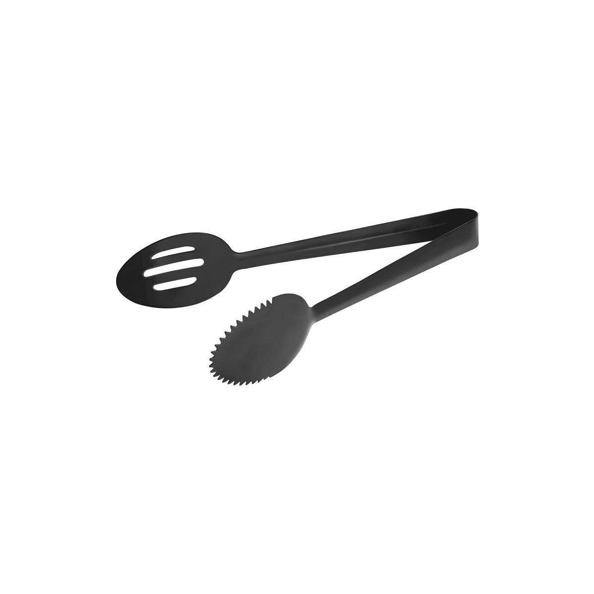 Tablekraft Spoon Tongs 1 Side Slotted 1Pc Gun Metal 245Mm