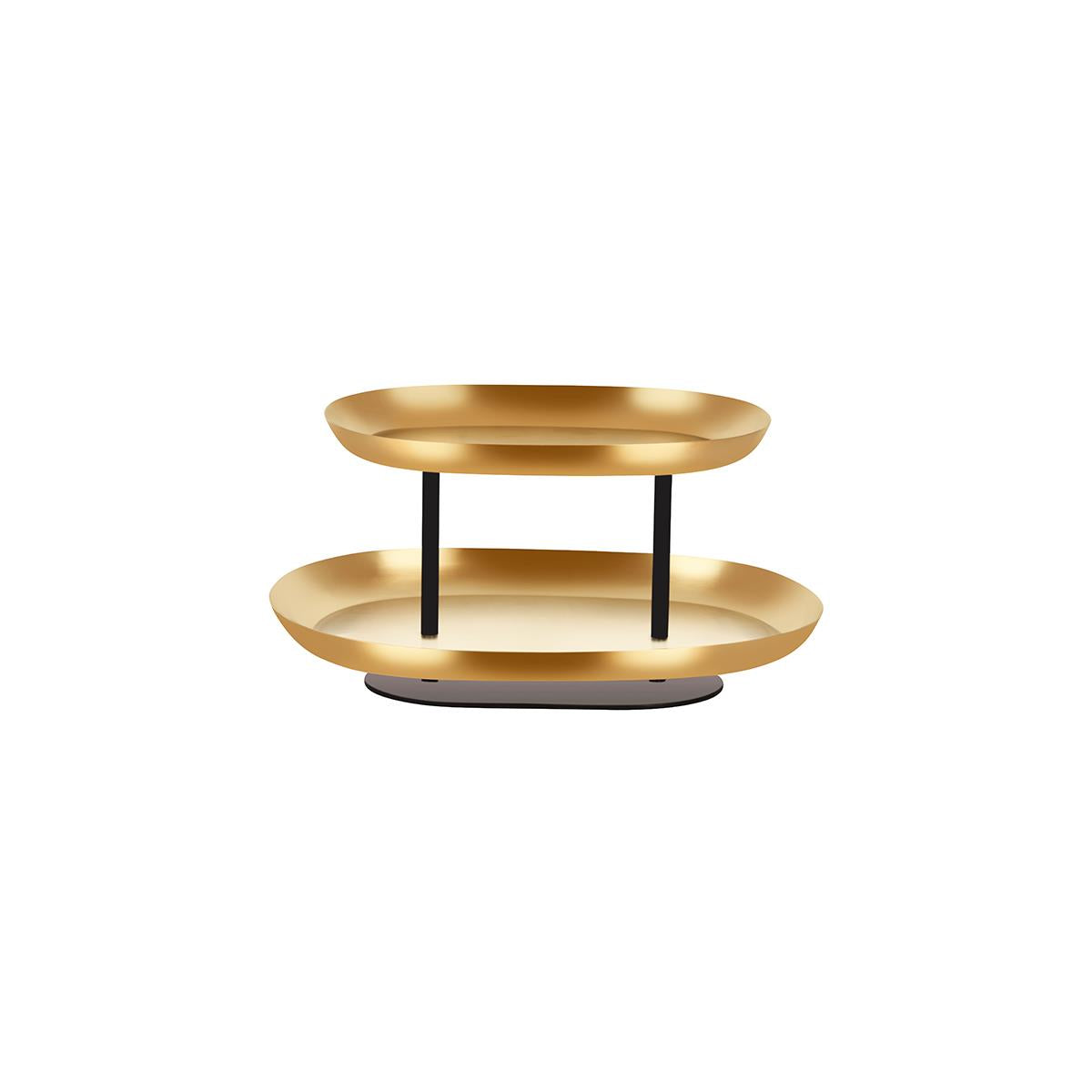 06991 - Chef Inox 2-Tier Seafood Stand Ss/Iron 380X260X195Mm Brass