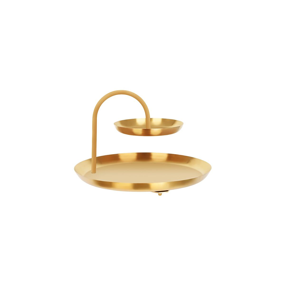 06993 - Chef Inox Round 2-Tier Seafood Stand S/S 360X360X240Mm Brass