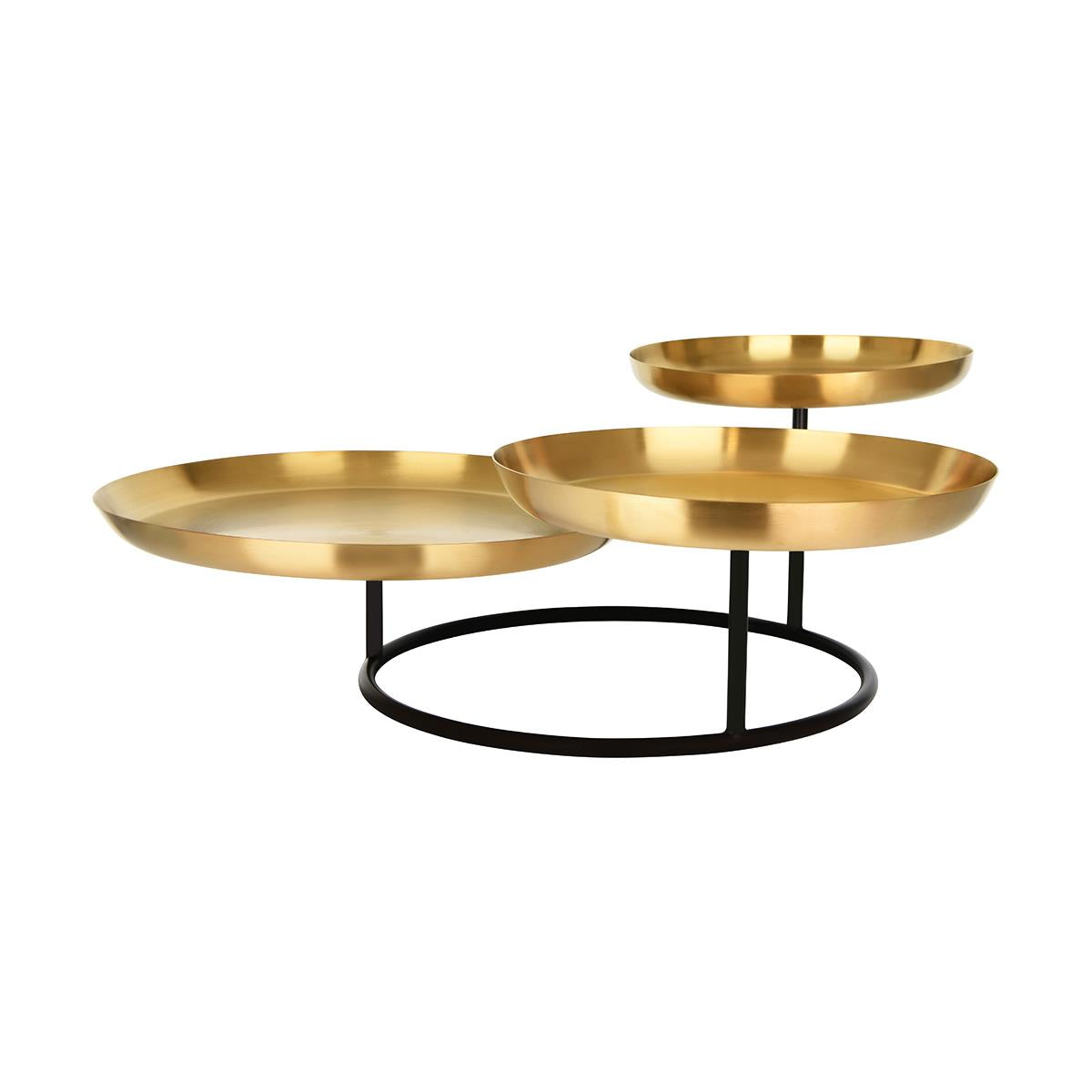 Chef Inox 3-Tier Seafood Plate Stand Brass Iron 600x575x225mm Premium Display