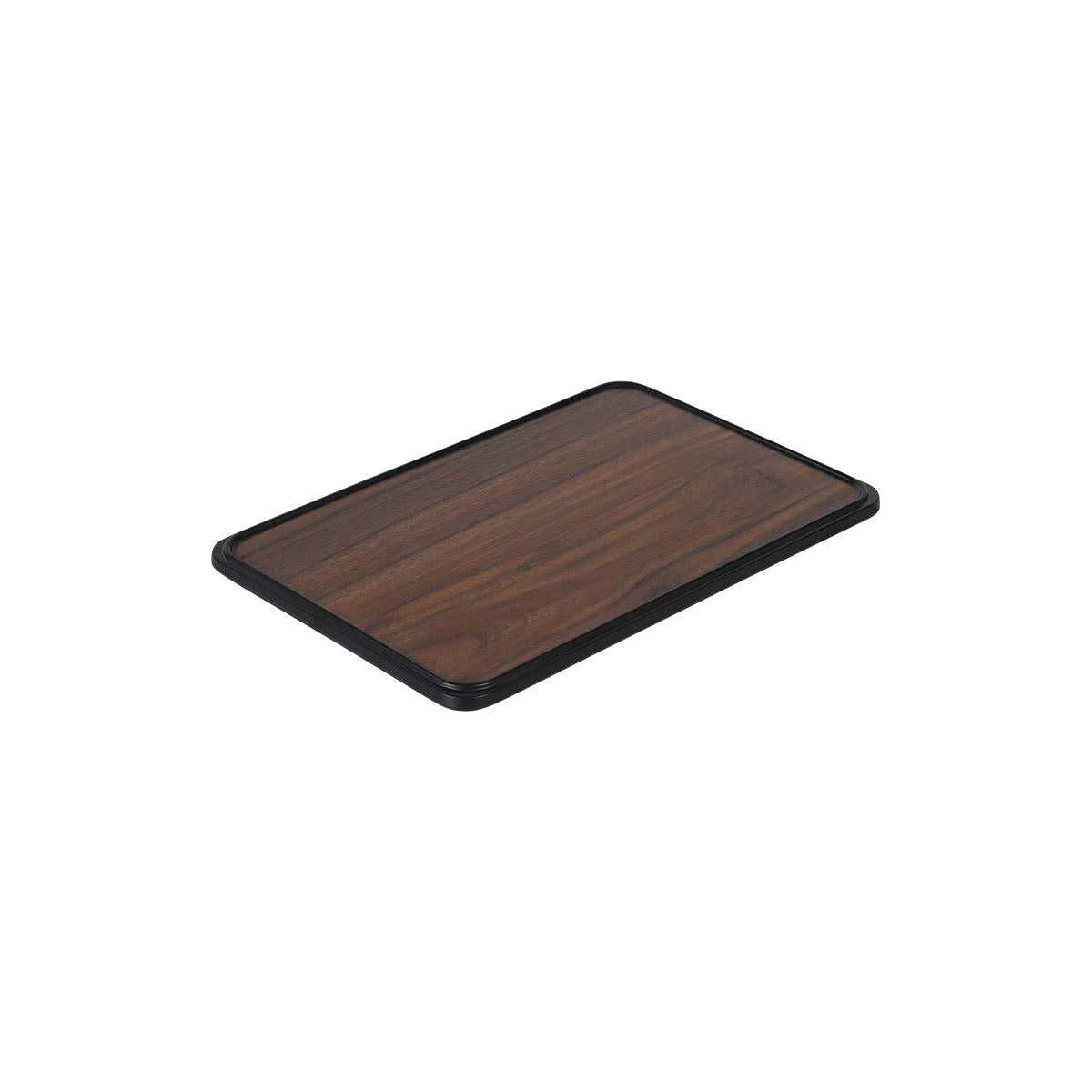 46392 - Zicco Melamine Inroom Bento Lid Tray Walnu/Blk 292x197x10mm (Sold in sets of 12)