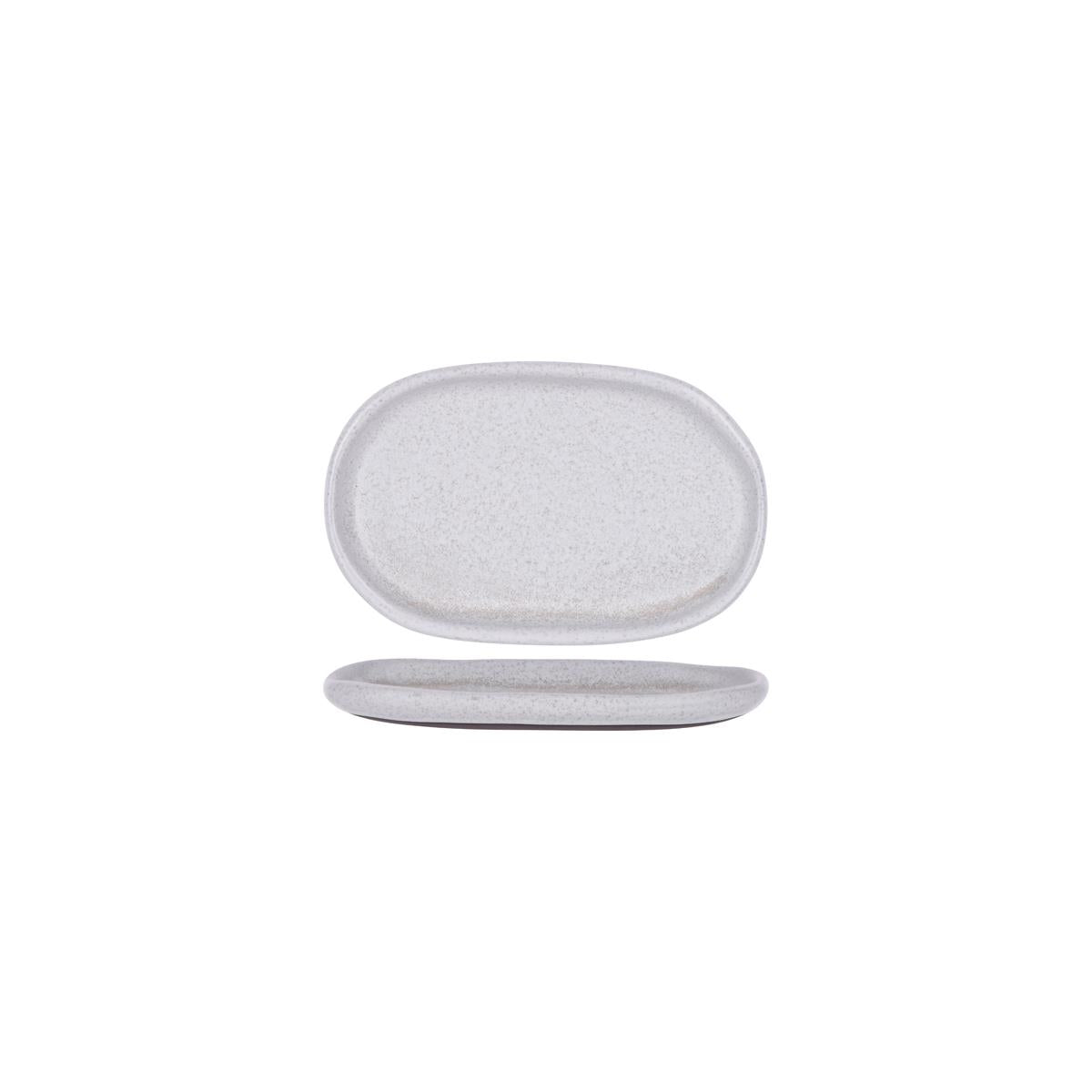 Tablekraft Naturals Ash Grey Oval Plate 210x135x20mm Clay (Sold in sets of 6)